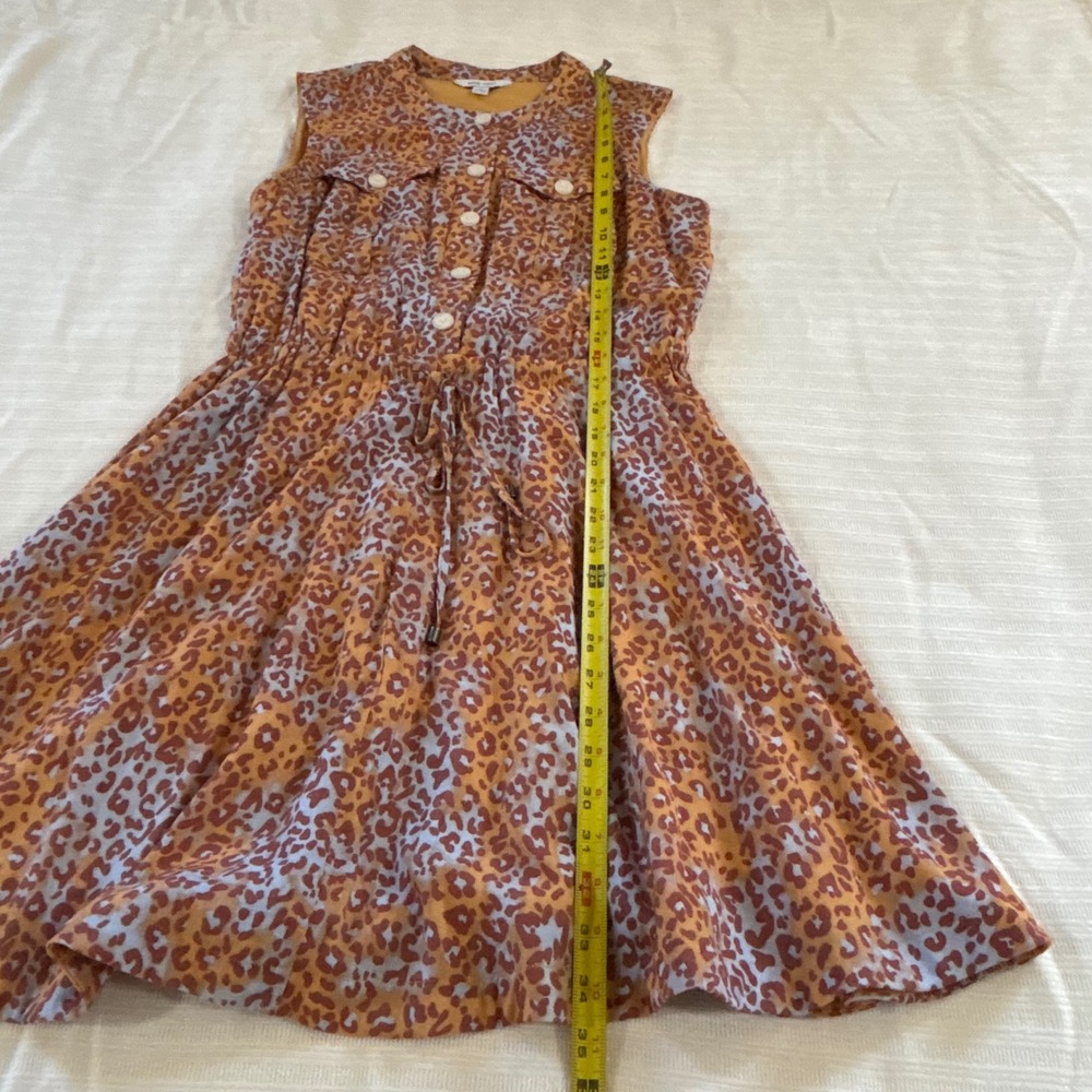 Nine West Leopard Print Sleeveless Mini Shirt Dress with Pockets - Picture 9 of 11